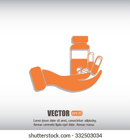 Vector icon Vial of medicine 
