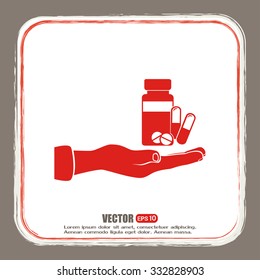 Vector icon Vial of medicine