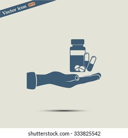 Vector icon Vial of medicine