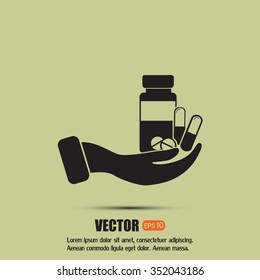 Vector icon Vial of medicine 