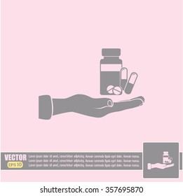 Vector icon Vial of medicine