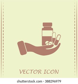 Vector icon Vial of medicine 