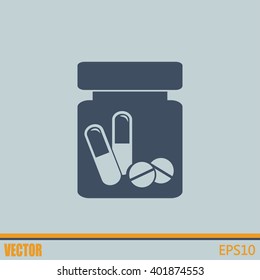 Vector icon Vial of medicine 
