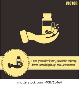Vector icon Vial of medicine 