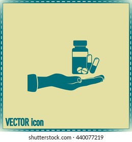 Vector icon Vial of medicine