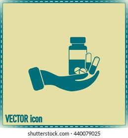 Vector icon Vial of medicine 