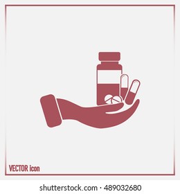 Vector icon Vial of medicine 