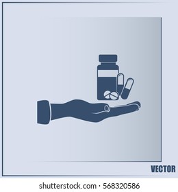 Vector icon Vial of medicine