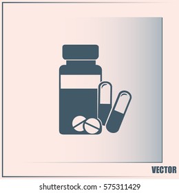 Vector icon Vial of medicine 