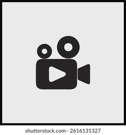 Vector icon of a video camera used for recording or streaming.