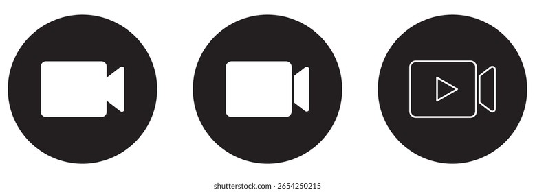 Vector icon of a video camera used for recording or streaming. Camcorder Icon. Vector illustration eps10