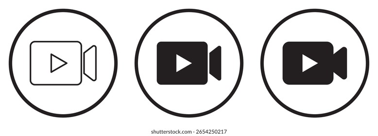 Vector icon of a video camera used for recording or streaming. Camcorder Icon. Vector illustration eps10