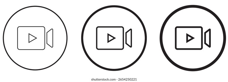 Vector icon of a video camera used for recording or streaming. Camcorder Icon. Vector illustration eps10