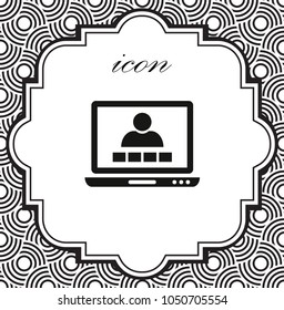 Vector icon video conference on a geometric background of eps