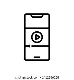 Vector icon for video on mobile phone