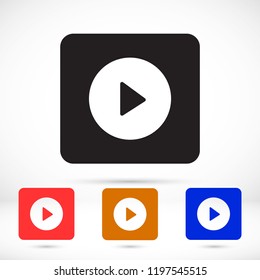 Vector icon video player 10 EPS