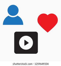 Vector icon video player 10 EPS