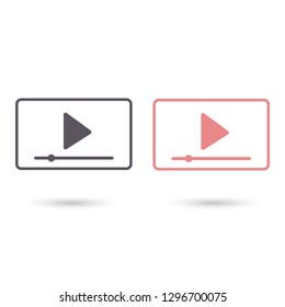 Vector icon video player 10 EPS