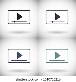 Vector icon video player 10 EPS