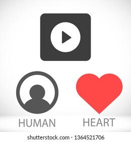 Vector icon video player 10 EPS