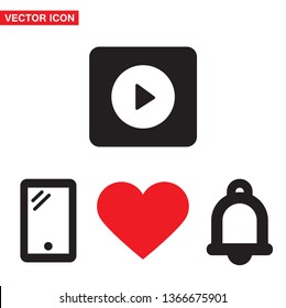 Vector icon video player 10 EPS