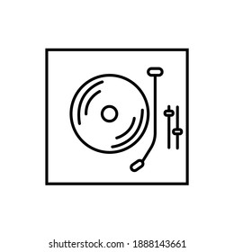 Vector icon of vinyl player set. Turntable sign.Solved on white background. Gramophone, dj, retro radio concept. simple design for graphics, logos, websites, social media, UI, mobile apps, EPS10