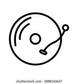 Vector icon of vinyl player set. Turntable sign.Solved on white background. Gramophone, dj, retro radio concept. simple design for graphics, logos, websites, social media, UI, mobile apps, EPS10