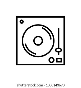 Vector icon of vinyl player set. Turntable sign.Solved on white background. Gramophone, dj, retro radio concept. simple design for graphics, logos, websites, social media, UI, mobile apps, EPS10