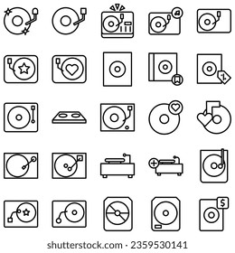 Vector icon vinyl player. Turntable sign Isolated on white background. Gramophone, dj, radio retro concept. Flat style for graphic design, logo, Website, social media, UI, mobile application, EPS10