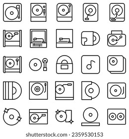 Vector icon vinyl player. Turntable sign Isolated on white background. Gramophone, dj, radio retro concept. Flat style for graphic design, logo, Website, social media, UI, mobile application, EPS10