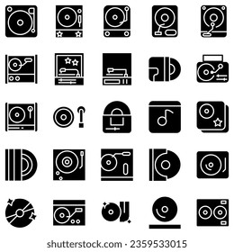 Vector icon vinyl player. Turntable sign Isolated on white background. Gramophone, dj, radio retro concept. Flat style for graphic design, logo, Website, social media, UI, mobile application, EPS10