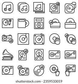 Icono vector reproductor de vinilo. Signo girable Aislado sobre fondo blanco. Gramófono, dj, concepto de retro de radio. Estilo plano para diseño gráfico, logotipo, sitio web, medios sociales, interfaz de usuario, aplicación móvil, EPS10