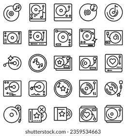 Vector icon vinyl player. Turntable sign Isolated on white background. Gramophone, dj, radio retro concept. Flat style for graphic design, logo, Website, social media, UI, mobile application, EPS10