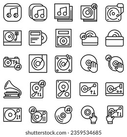 Vector icon vinyl player. Turntable sign Isolated on white background. Gramophone, dj, radio retro concept. Flat style for graphic design, logo, Website, social media, UI, mobile application, EPS10
