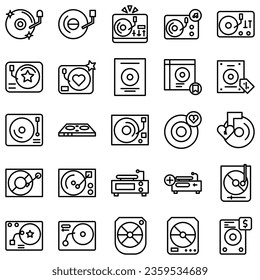 Vector icon vinyl player. Turntable sign Isolated on white background. Gramophone, dj, radio retro concept. Flat style for graphic design, logo, Website, social media, UI, mobile application, EPS10