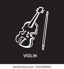 icono vector para violín, instrumentos musicales