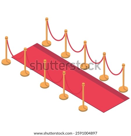 Vector Icon of VIP Red Carpet Barrier
