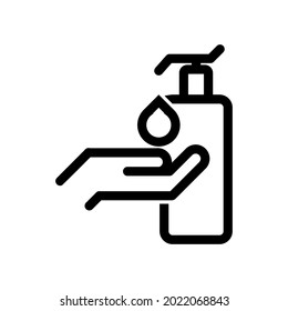Vector icon with virus disinfection