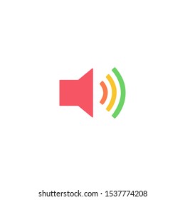 Vector icon of volume with different levels of loudness 