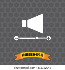 Vector Icon of Volume on Dark Gray Background. Eps.10.