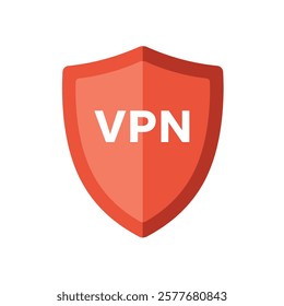 Vector icon: VPN (Virtual Private Network) shield on a white background