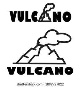 Vector icon vulcano isolated white background
