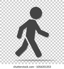 Vector icon of a walking pedestrian. Illustration of a walking man on a transparent  background