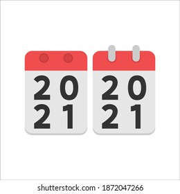 icono vectorial del calendario de pared que muestra el nuevo año 2021