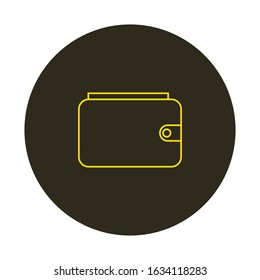 vector icon, wallet with bills on white background
