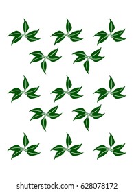 Vector icon of wallpaper with green leaves