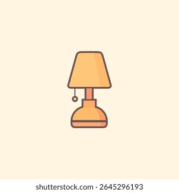 Ícone vetorial de lâmpada de cabeceira quente para a rotina do sono, design interior acolhedor, relaxamento noturno, iluminação do quarto e ilustração de conteúdo de bem-estar