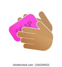 Lávese las manos con el icono del vector; desinfección manual con fondo blanco aislado.  