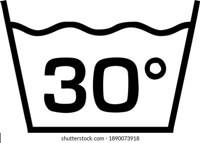 Icono vector del icono de lavado a 30 grados
