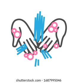 Vector icon of washing hands